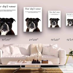 Staffordshire Bull Terrier personalised canvas print - Peeping In Collection - Pre-stretched wall art ready to hang 10 dog paintings canvas staffordshire bull terrier canvas size comparison
