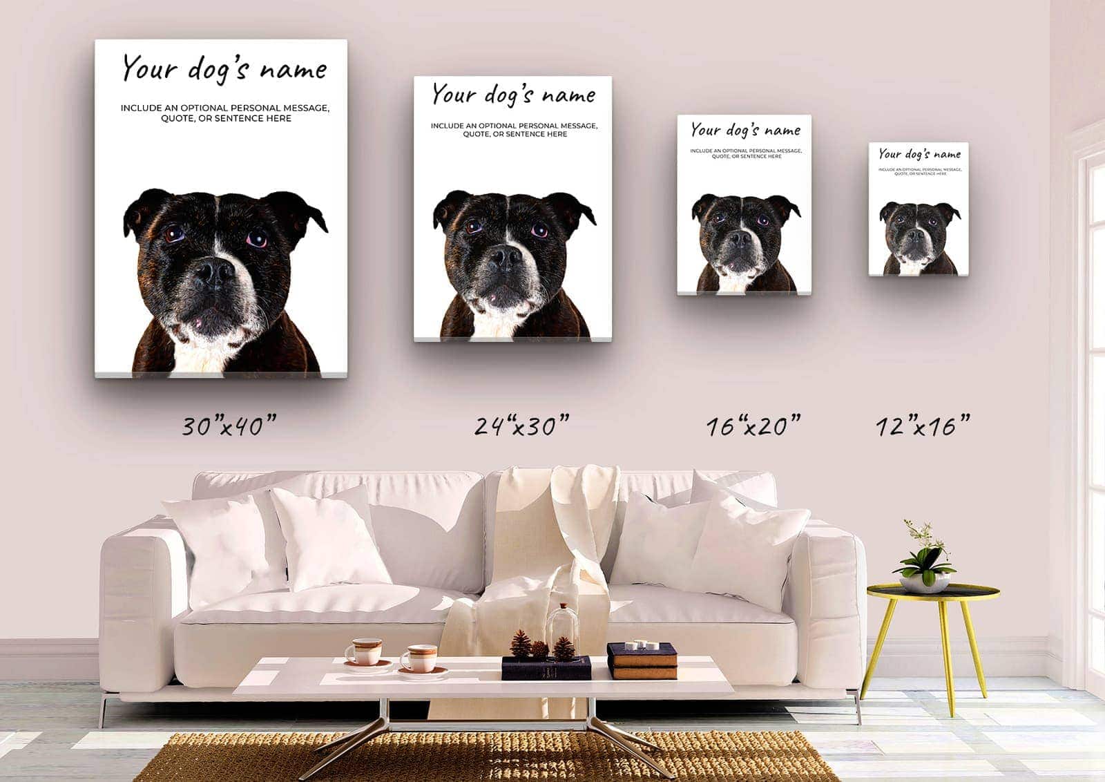 Staffordshire Bull Terrier personalised canvas print - Peeping In Collection - Pre-stretched wall art ready to hang 5 Staffordshire Bull Terrier personalised canvas print - Peeping In Collection - Pre-stretched wall art ready to hang - Image 3