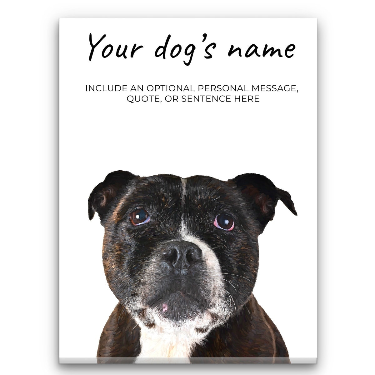 Staffordshire Bull Terrier personalised canvas print - Peeping In Collection - Pre-stretched wall art ready to hang 3 Staffordshire Bull Terrier personalised canvas print - Peeping In Collection - Pre-stretched wall art ready to hang