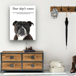 Staffordshire Bull Terrier personalised canvas print - Peeping In Collection - Pre-stretched wall art ready to hang 11 dog paintings canvas staffordshire bull terrier hall