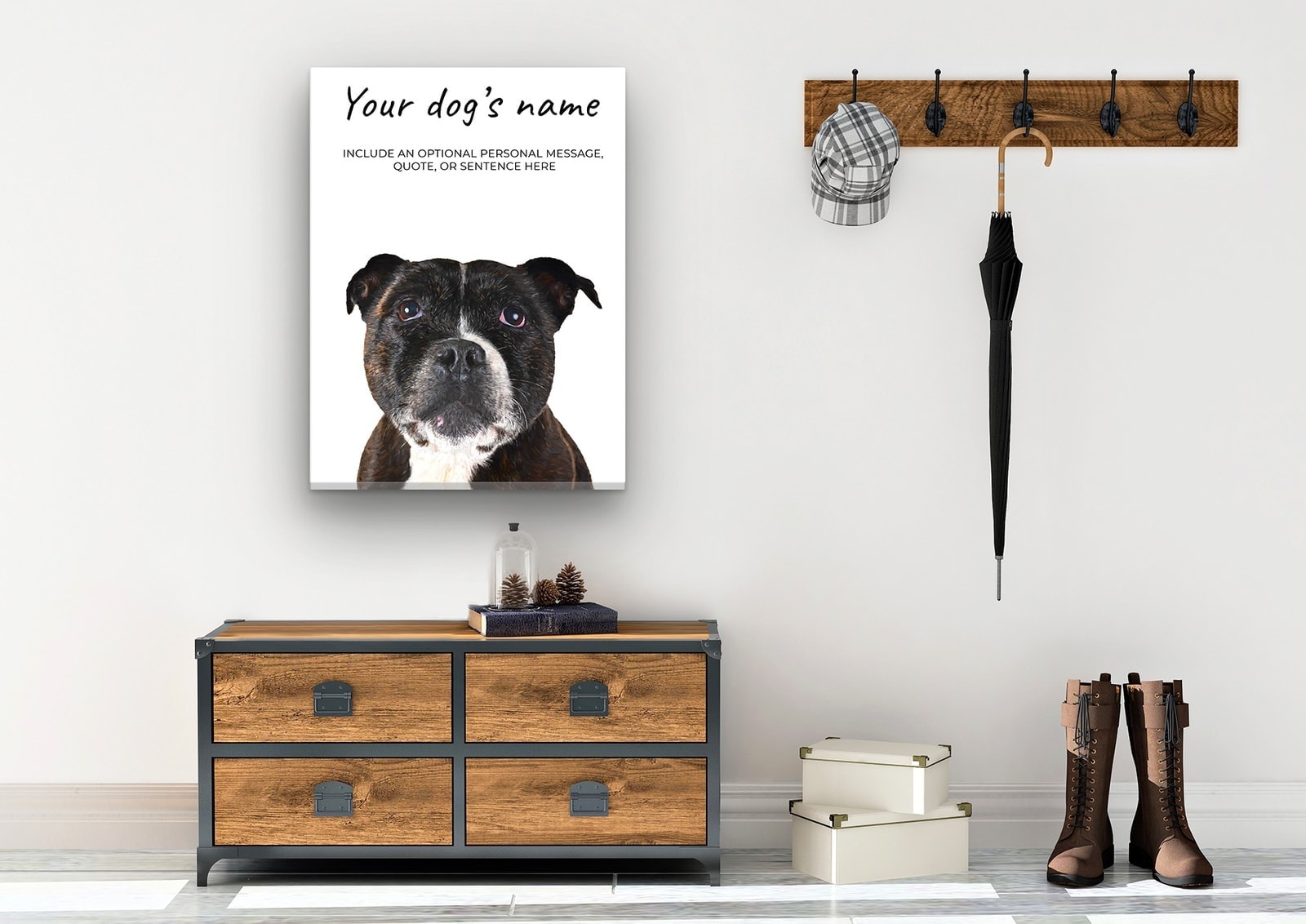 Staffordshire Bull Terrier personalised canvas print - Peeping In Collection - Pre-stretched wall art ready to hang 6 Staffordshire Bull Terrier personalised canvas print - Peeping In Collection - Pre-stretched wall art ready to hang - Image 4