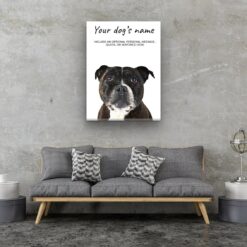Staffordshire Bull Terrier personalised canvas print - Peeping In Collection - Pre-stretched wall art ready to hang 12 dog paintings canvas staffordshire bull terrier living room