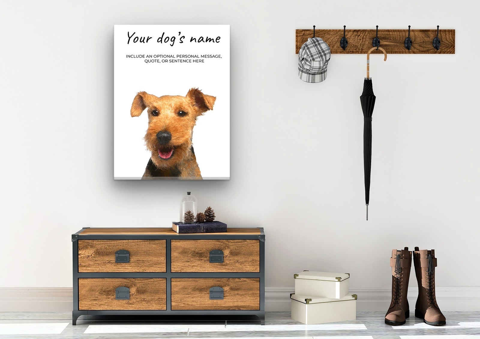 Welsh Terrier personalised canvas print - Peeping In Collection - Pre-stretched wall art ready to hang 6 Welsh Terrier personalised canvas print - Peeping In Collection - Pre-stretched wall art ready to hang - Image 4