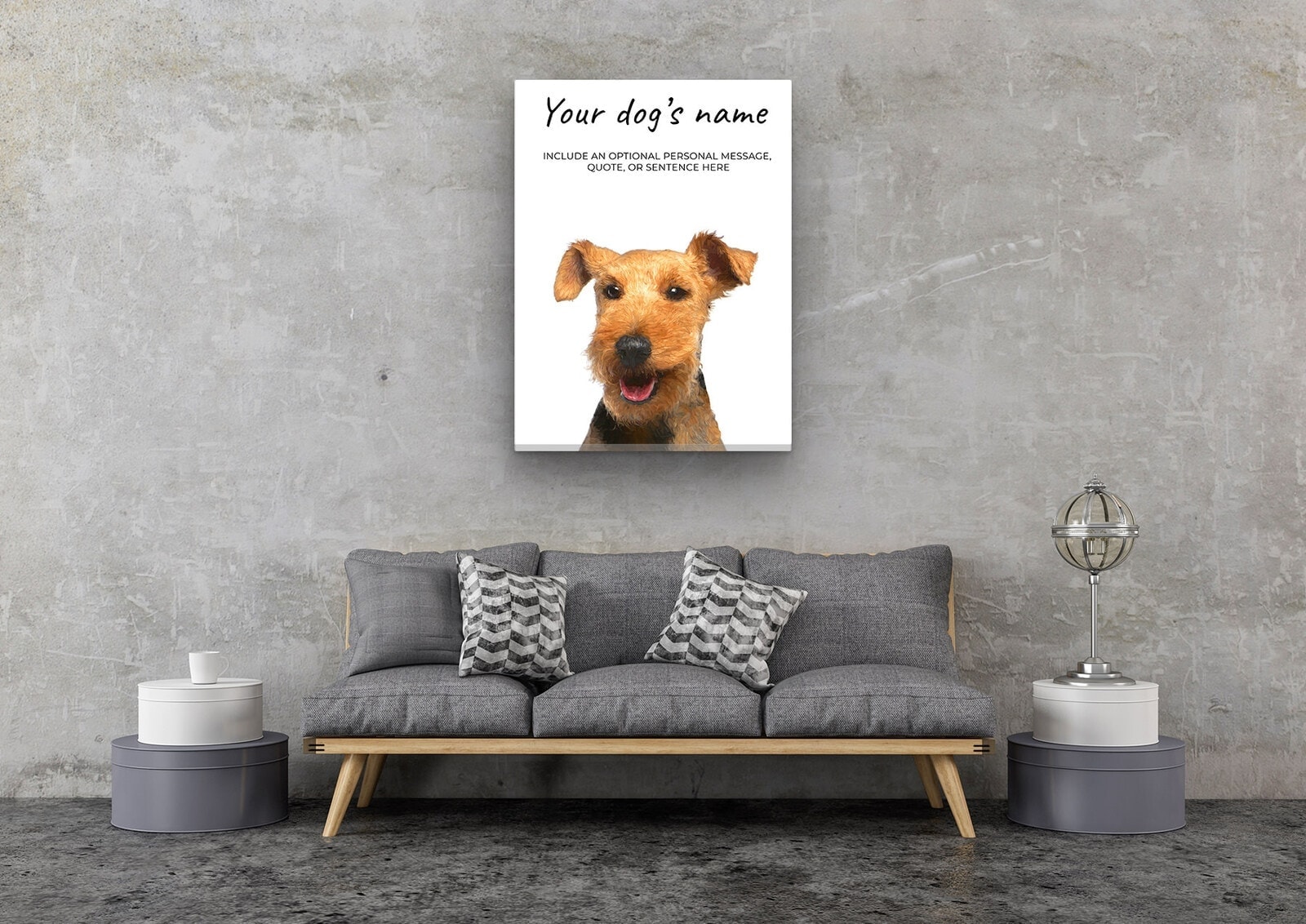 Welsh Terrier personalised canvas print - Peeping In Collection - Pre-stretched wall art ready to hang 7 Welsh Terrier personalised canvas print - Peeping In Collection - Pre-stretched wall art ready to hang - Image 5