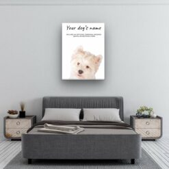 Westie personalised canvas print - Peeping In Collection - Pre-stretched wall art ready to hang 9 dog paintings canvas westie bedroom
