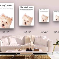 Westie personalised canvas print - Peeping In Collection - Pre-stretched wall art ready to hang 10 dog paintings canvas westie canvas size comparison