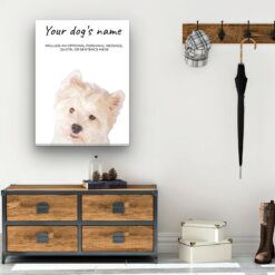 Westie personalised canvas print - Peeping In Collection - Pre-stretched wall art ready to hang 11 dog paintings canvas westie hall