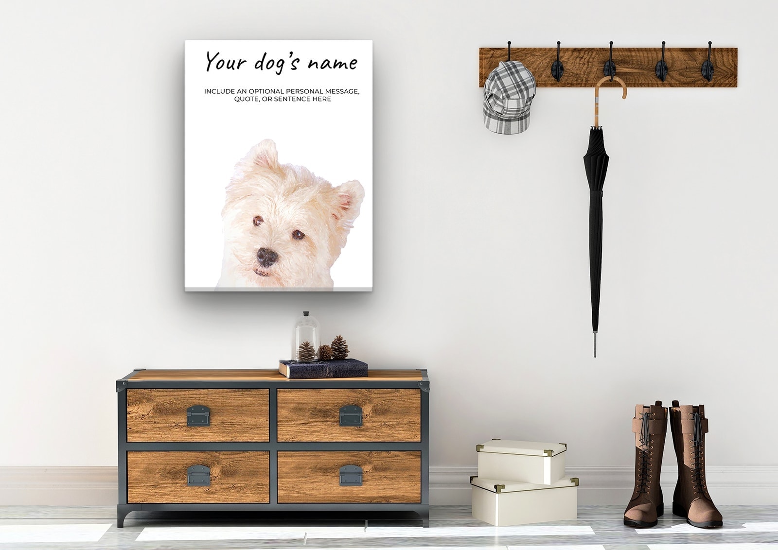 Westie personalised canvas print - Peeping In Collection - Pre-stretched wall art ready to hang 6 Westie personalised canvas print - Peeping In Collection - Pre-stretched wall art ready to hang - Image 4