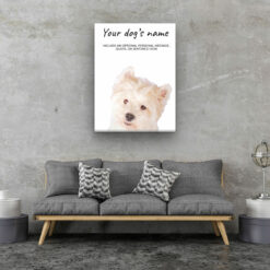 Westie personalised canvas print - Peeping In Collection - Pre-stretched wall art ready to hang 12 dog paintings canvas westie living room