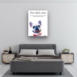 White French Bulldog personalised canvas print - Peeping In Collection - Pre-stretched wall art ready to hang 9 dog paintings canvas white french bulldog bedroom