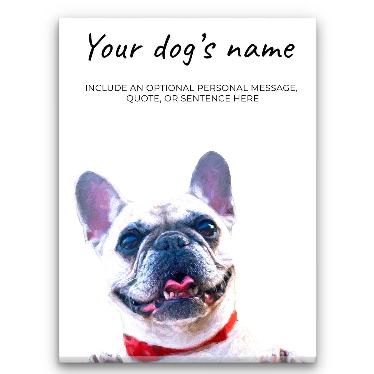 White French Bulldog personalised canvas print - Peeping In Collection - Pre-stretched wall art ready to hang 3 White French Bulldog personalised canvas print - Peeping In Collection - Pre-stretched wall art ready to hang
