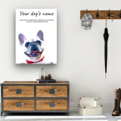 White French Bulldog personalised canvas print - Peeping In Collection - Pre-stretched wall art ready to hang 11 dog paintings canvas white french bulldog hall