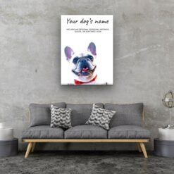 White French Bulldog personalised canvas print - Peeping In Collection - Pre-stretched wall art ready to hang 12 dog paintings canvas white french bulldog living room