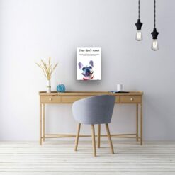 White French Bulldog personalised canvas print - Peeping In Collection - Pre-stretched wall art ready to hang 13 dog paintings canvas white french bulldog office