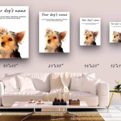 Yorkshire Terrier personalised canvas print - Peeping In Collection - Pre-stretched wall art ready to hang 10 dog paintings canvas yorkshire terrier canvas size comparison