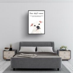 American Staffordshire terrier personalised dog print painting. Framed & un-framed wall art 10 dog paintings prints american staffordshire bull terrier bedroom