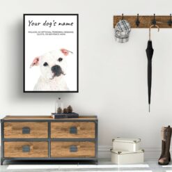 American Staffordshire terrier personalised dog print painting. Framed & un-framed wall art 11 dog paintings prints american staffordshire bull terrier hall