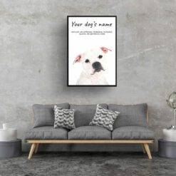 American Staffordshire terrier personalised dog print painting. Framed & un-framed wall art 13 dog paintings prints american staffordshire bull terrier living room