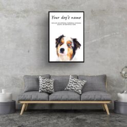 dog paintings prints australian shepherd living room