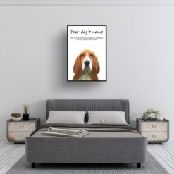 Basset Hound personalised dog print painting. Framed & un-framed wall art 10 dog paintings prints basset hound bedroom