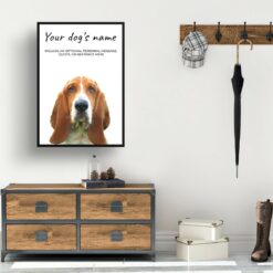 Basset Hound personalised dog print painting. Framed & un-framed wall art 11 dog paintings prints basset hound hall