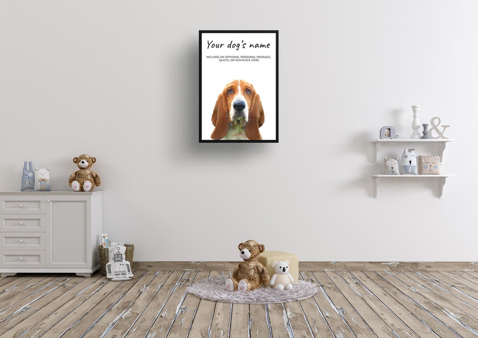 Basset Hound personalised dog print painting. Framed & un-framed wall art 6 Basset Hound personalised dog print painting. Framed & un-framed wall art - Image 4