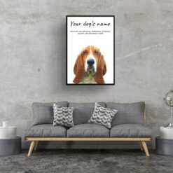 Basset Hound personalised dog print painting. Framed & un-framed wall art 13 dog paintings prints basset hound living room