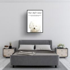 Bichon Frise personalised dog print painting. Framed & un-framed wall art 10 dog paintings prints bichon frise bedroom