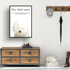 Bichon Frise personalised dog print painting. Framed & un-framed wall art 11 dog paintings prints bichon frise hall