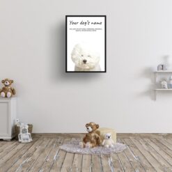 Bichon Frise personalised dog print painting. Framed & un-framed wall art 12 dog paintings prints bichon frise kids room
