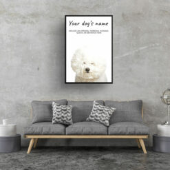 Bichon Frise personalised dog print painting. Framed & un-framed wall art 13 dog paintings prints bichon frise living room