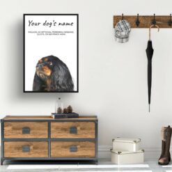 dog paintings prints black cavalier king charles hall