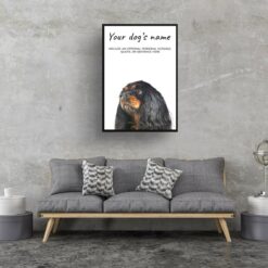 dog paintings prints black cavalier king charles living room