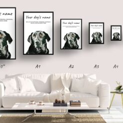 dog paintings prints black labrador print size comparison