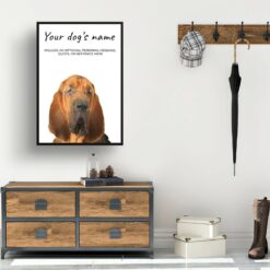 BloodHound personalised dog print painting. Framed & un-framed wall art 10 dog paintings prints bloodhound hall