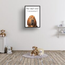 BloodHound personalised dog print painting. Framed & un-framed wall art 11 dog paintings prints bloodhound kids room