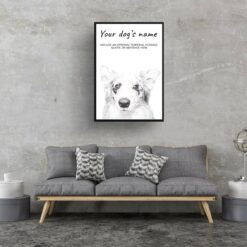 Border Collie personalised dog print painting. Framed & un-framed wall art 13 dog paintings prints border collie living room