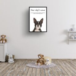 dog paintings prints boston terrier kids room