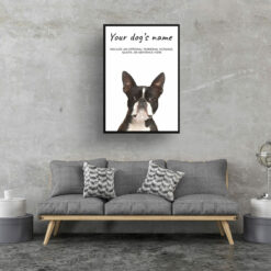 dog paintings prints boston terrier living room