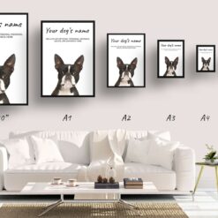 dog paintings prints boston terrier print size comparison