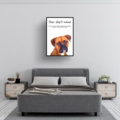 Boxer personalised dog print painting. Framed & un-framed wall art 10 dog paintings prints boxer bedroom