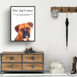 Boxer personalised dog print painting. Framed & un-framed wall art 11 dog paintings prints boxer hall