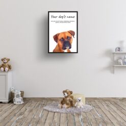 Boxer personalised dog print painting. Framed & un-framed wall art 12 dog paintings prints boxer kids room