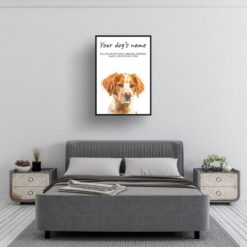 Brittany personalised dog print painting. Framed & un-framed wall art 9 dog paintings prints brittany bedroom