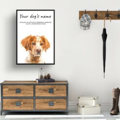 Brittany personalised dog print painting. Framed & un-framed wall art 10 dog paintings prints brittany hall
