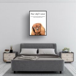 Brown Cavalier King Charles Spaniel personalised dog print painting. Framed & un-framed wall art 15 dog paintings prints brown cavalier king charles bedroom