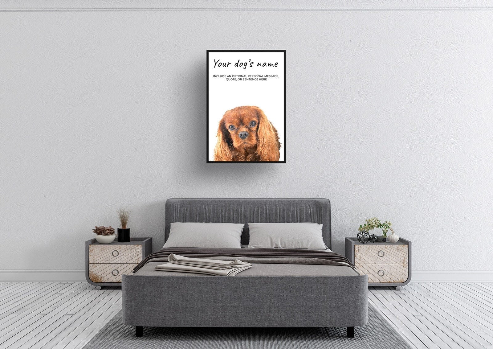 Brown Cavalier King Charles Spaniel personalised dog print painting. Framed & un-framed wall art 9 Brown Cavalier King Charles Spaniel personalised dog print painting. Framed & un-framed wall art - Image 7