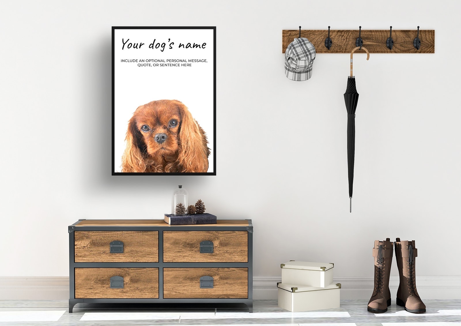 Brown Cavalier King Charles Spaniel personalised dog print painting. Framed & un-framed wall art 8 Brown Cavalier King Charles Spaniel personalised dog print painting. Framed & un-framed wall art - Image 6