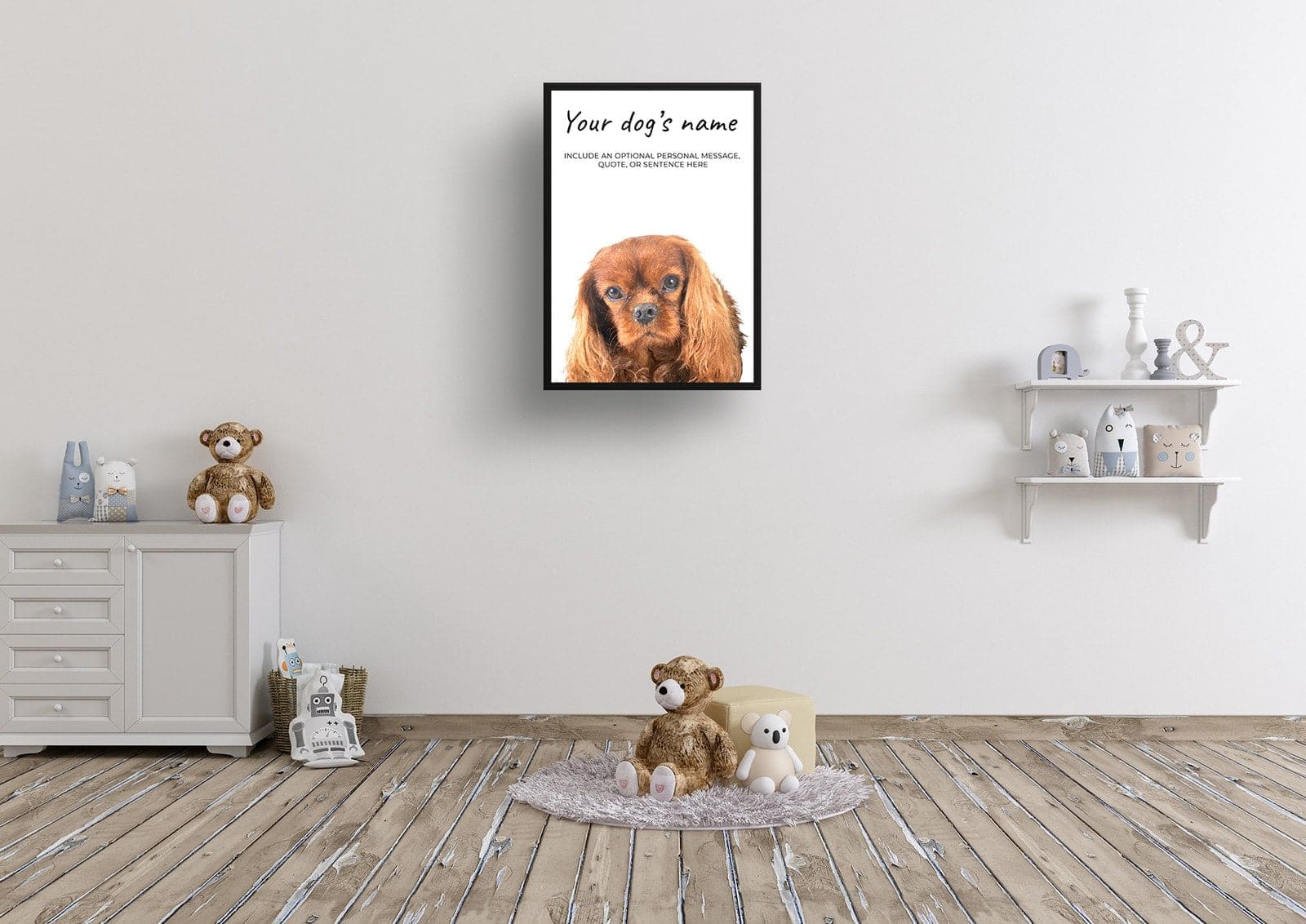 Brown Cavalier King Charles Spaniel personalised dog print painting. Framed & un-framed wall art 7 Brown Cavalier King Charles Spaniel personalised dog print painting. Framed & un-framed wall art - Image 5