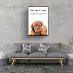 Brown Cavalier King Charles Spaniel personalised dog print painting. Framed & un-framed wall art 12 dog paintings prints brown cavalier king charles living room